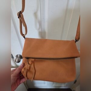 ABLE Tan Leather Crossbody Bag